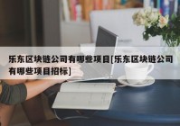 乐东区块链公司有哪些项目[乐东区块链公司有哪些项目招标]